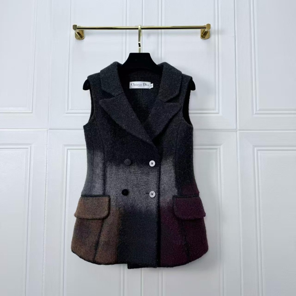 Authentic Dior Women's Gradient Black and Brown Vest